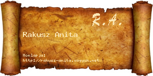 Rakusz Anita névjegykártya