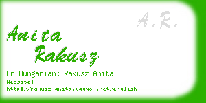 anita rakusz business card